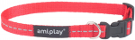 Kaelarihm koertele Amiplay Reflective, punane, 200 - 350 mm x 10 mm, 20-35