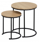 Kohvilaud Home4you Elto 2-Piece, must v./hele pruun v., 44.5 cm x 44.5 cm x 50 cm