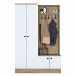 Esiku riidekapp Kalune Design P6 - M11 - 2389, pruun v./valge v., 37.5 cm x 119.6 cm x 182.8 cm