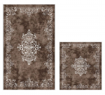 Vannitoamattide komplekt Foutastic 510616 299ANR1697, pruun/valge, 150 cm x 60 cm