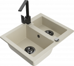 K&ouml;&ouml;givalamu Mexen Carlos 6518581500-69+670300-70+66921-70, graniit, 58 cm x 47 cm x 17.7 cm, must/beež