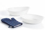K&uuml;psetusn&otilde;ude komplekt, klaasist k&uuml;psetusvormid Luminarc Smart Cuisine, valge v., 38 cm x 23 cm, 1.95 - 3 l