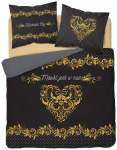 Voodipesukomplekt SJC-136, must/beež, 160 x 200 cm