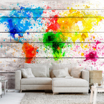 Fototapeet Artgeist World Map: Colourful Blot, 70 cm x 100 cm