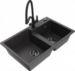 K&ouml;&ouml;givalamu koos kraaniga Mexen Tomas Duo, graniit, 80 cm x 50 cm x 19 cm, black granite