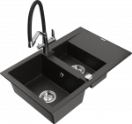 K&ouml;&ouml;givalamu koos kraaniga Mexen Gaspar Duo, graniit, 73.7 cm x 47.5 cm x 17.7 cm, metallic black / gold