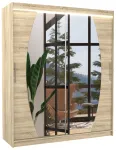 Riidekapp ADRK Baltimore LED, pruunikas v., 58 cm x 180 cm x 215 cm, peegliga