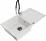 K&ouml;&ouml;givalamu koos kraaniga Mexen Leo, vaik/graniit, 90 cm x 50 cm x 19 cm, valge