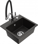 K&ouml;&ouml;givalamu koos kraaniga Mexen Milo Metallic black/gold+Black/Chrome, graniit, 43 cm x 41 cm x 17.1 cm, metallic black/gold+black/chrome