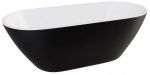 Vann, teisaldatav Besco Moya Black&White Matt, 160 cm x 70 cm x 57 cm, ovaalne, metall/matt must