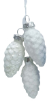 J&otilde;ulupuu ehe Christmas Touch, valge v., 6 cm, klaas, 3 tk