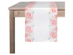 Piklik laudlina ristk&uuml;likukujuline Sunny Garden, valge v./roosa v., 180 cm x 35 cm