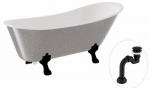 Vann, teisaldatav Besco Olaya Glam, 160 cm x 67 cm x 68 cm, ovaalne, valge/h&otilde;be