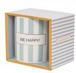 Tass Be Happy, valge/helesinine, 0.350 l