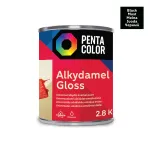 Emailv&auml;rv, universaalsed Pentacolor Alkydamel, l&auml;ikiv, 2.8 kg, must v.