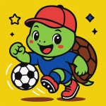 Maalimine numbrite j&auml;rgi Ideyka Turtle Playing Football, mitmev&auml;rviline