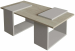 Kohvilaud Kalune Design Matris, hall v./travertine v., 90 cm x 46.6 cm x 37 cm
