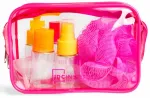 N&auml;ohooldustoodete komplekt naistele, korduvkasutatav IDC Institute Neon Travel Empty Container Set, 7 tk