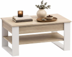 Kohvilaud Akord Furniture Factory Denver, valge v./sonoma tamm v., 92 cm x 52 cm x 45 - 58 cm