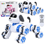 Raadio teel juhitav robot koer Lean Toys, 18 cm, sinine v./valge v.