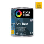 Emailv&auml;rv, korrosioonivastane metallkonstruktsioonidele Pentacolor Anti Rust, pooll&auml;ikiv, 0.9 l, kollane v.