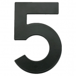 Uksenumber "5" Haushalt MB-5, 14.4 cm x 9.5 cm, metall/raud, matt must v.