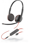 Juhtmega k&otilde;rvaklapid Plantronics Blackwire 3225 Duo 209751-201, must v./punane v.