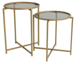 Kohvilaud Kalune Design Set S406, kuldne v., 50 cm x 50 cm x 60 cm