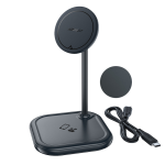 Juhtmevaba laadija AceFast E6 2-in-1, USB-C/2 x Qi Wireless, must v., 15 W