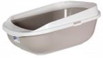 Raamiga kassitualett Karlie 521369, valge v./hall v., avatud, 64.5 cm x 48 cm x 27 cm