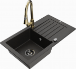 K&ouml;&ouml;givalamu koos kraaniga Mexen Pablo Elia, graniit, 75.2 cm x 43.6 cm x 16.1 cm, metallic black / gold