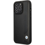 Telefoni &uuml;mbris BMW Leather Blue Dots, Apple iPhone 14 Pro Max, must v.