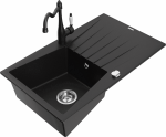 K&ouml;&ouml;givalamu koos kraaniga Mexen Cesar Black, graniit, 77 cm x 47 cm x 20 cm, must
