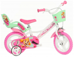 Lisaratastega laste jalgratas Paw Patrol 124RL-PW, valge v./roosa v., 12"