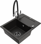 K&ouml;&ouml;givalamu koos kraaniga Mexen Enzo, graniit, 57.6 cm x 46.5 cm x 17.4 cm, metallic black/gold+black/chrome