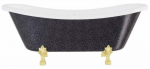 Vann, teisaldatav Besco Amelia Glam, 190 cm x 77 cm x 69 cm, ovaalne, kuldne/grafiit