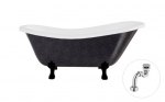 Vann, teisaldatav Besco Otylia Glam, 159.5 cm x 76.5 cm x 69.5 cm, ovaalne, valge/grafiit
