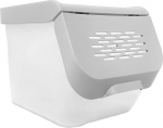 Kaanega hoiukarp, toidule/sibulate jaoks/kartulite jaoks Practic Click, 10 l, valge v./hall v., 29 x 19 x 20 cm