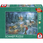 Pusle Schmidt Thomas Kinkade Studios Santas Silent Night, 49.3 cm x 69.3 cm, 1000 tk, mitmev&auml;rviline