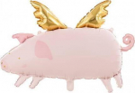 Fooliumist &otilde;hupall erikujuga PartyDeco Pig, kuldne v./roosa v.