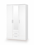 Riidekapp Lima S-3, valge v./helehall v., 120 cm x 52 cm x 205 cm, peegliga