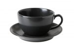 Tass alustassiga Porland Seasons Cappuccino, must, 0.32 l