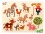 Puidust pusle Smily Play Farm Animals SPW83803, 22.6 cm x 30.2 cm, 7 tk, mitmev&auml;rviline