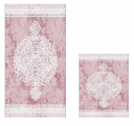 Vannitoamattide komplekt Foutastic Bathmat Set 299ANR1681, valge/roosa, 150 cm x 60 cm