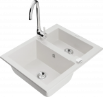 K&ouml;&ouml;givalamu Mexen Carlos 6518581500-20+670200-00, graniit, 58 cm x 47 cm x 17.7 cm, white+chrome