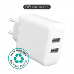 Adapter Estuff Infinite ES637005, 2 x USB A, valge v., 24 W