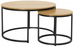 Kohvilaudade komplekt Home4you Hedvig, must v./puidu v., 80 cm x 80 cm x 48 cm, 2 tk