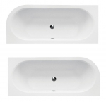 Vann, sisseehitatav Besco Avita Slim, 150 cm x 75 cm x 41.5 cm, vasakpoolne, valge