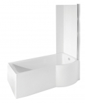 Vann seinaga, teisaldatav Besco Inspiro, 70 cm x 150 cm x 55.5 cm, parempoolne, valge