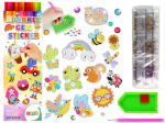 Loominguline teemantmosaiigi komplekt, loomad Lean Toys Sparkle Gem Sticker Garden Rainbow, kollane/roheline/mitmev&auml;rviline
